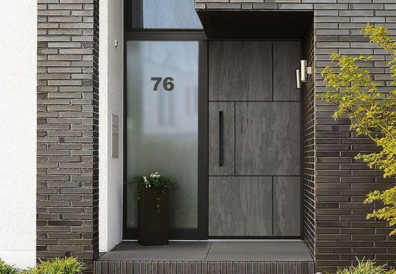 Drzwi wejściowe z wypełnieniem drzwiowym Rodenberg Keramik-Art-Basalt z serii Exklusiv