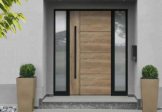 Entrance door with a Rodenberg door panel Decor from the series Exclusive
