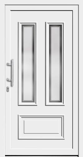 Klasyczne białe drzwi wejściowe