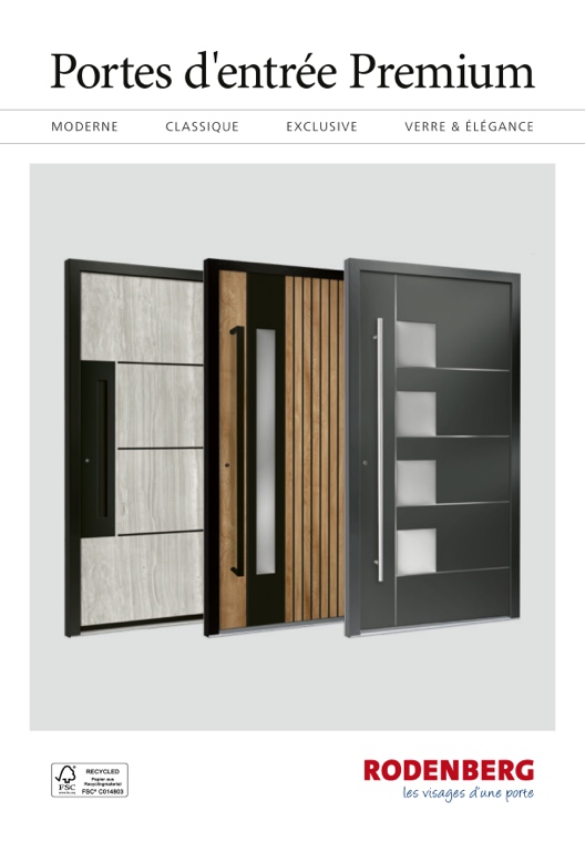 Catalogue Rodenberg pour des portes d'entrée Premium